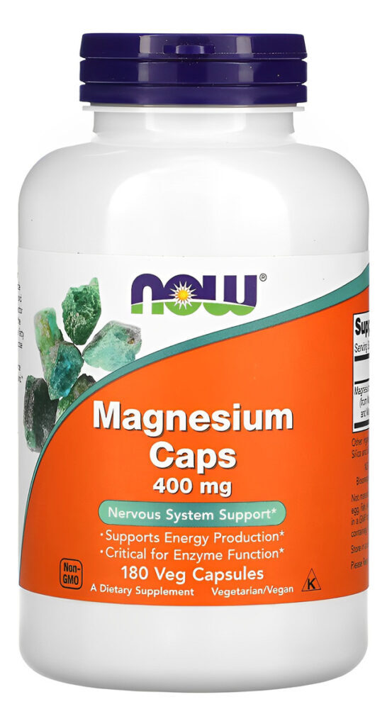 Now Foods Magnésio Magnesium 400mg 180veg Cáps Importado 3un - Imagem 2