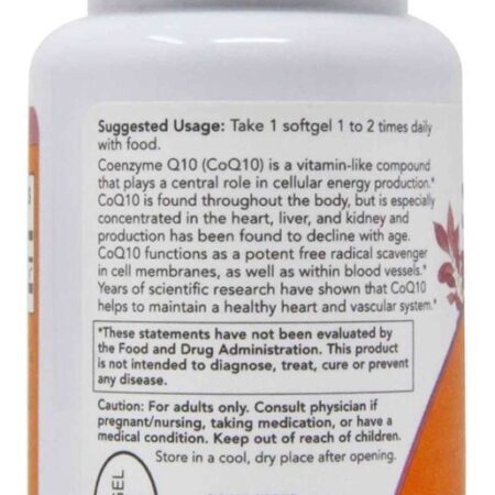 Coenzima Q-10 100mg 50caps Now Sabor Sem Sabor - Imagem 5