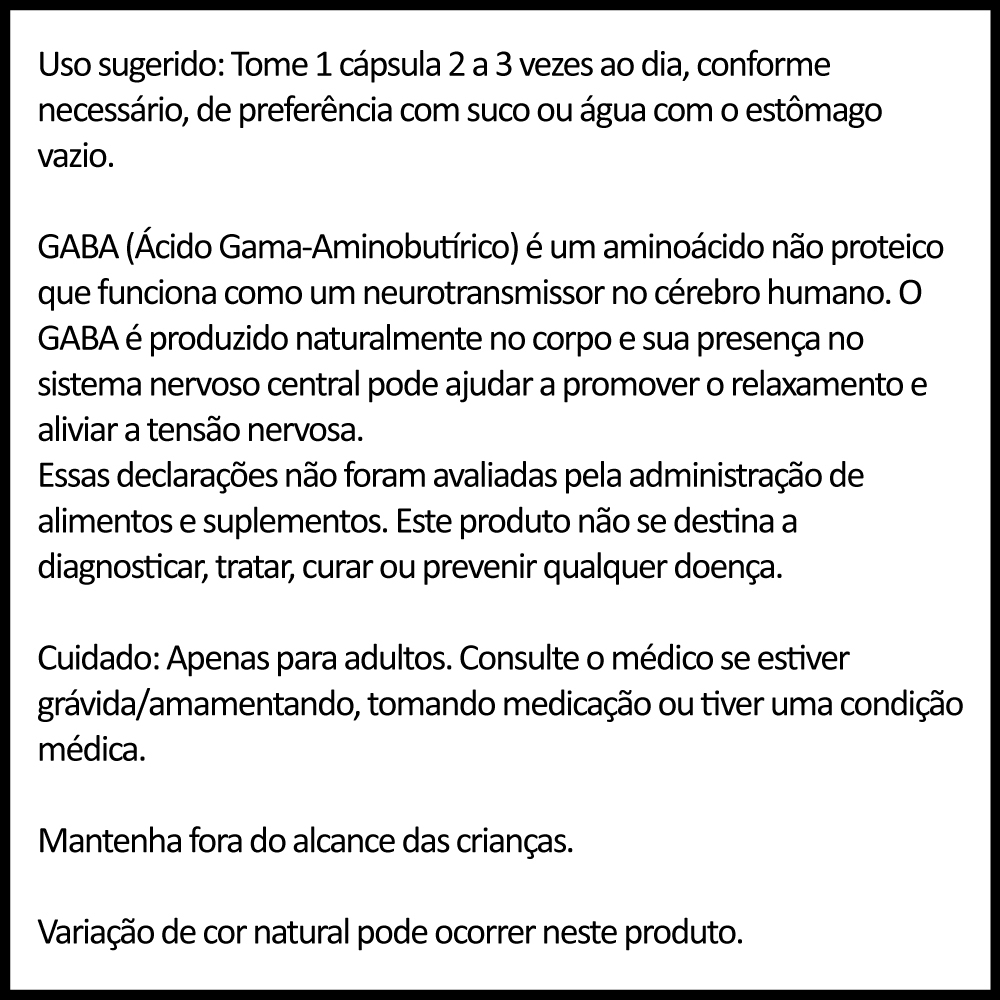 Ácido Gama 500mg E Vitamina B6 100 Cáps Importado - Imagem 4
