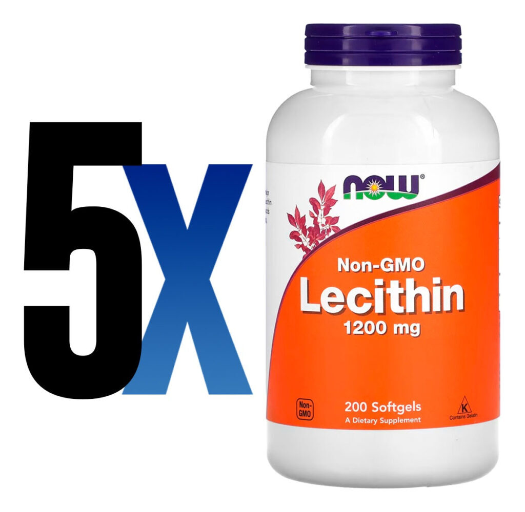 Lecitina 1200mg 200 Soft Importado 5un Now Foods - Imagem 2