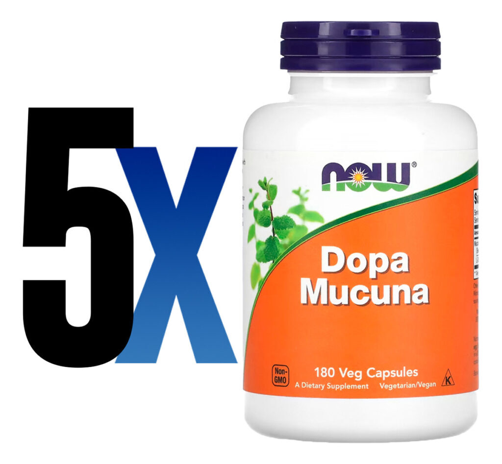 Extrato De Dopa Mucuna Now Foods 180 Veg Cáps Importado 5un - Imagem 2