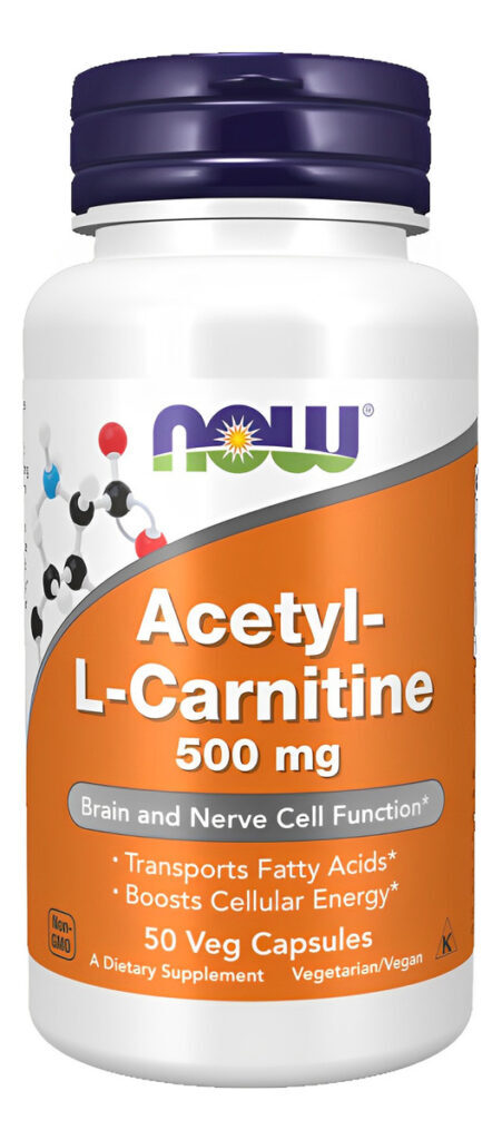 Acetil L-carnitina 500mg Now Foods 50veg Caps Importado 3un - Imagem 5