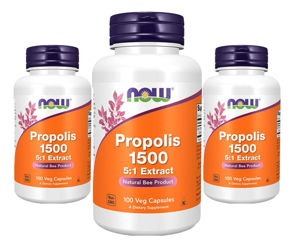Própolis Abelha 1500 Now Foods 300mg 100 Veg Caps 3un