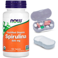 Spirulina Orgânica 500mg Now Foods 100 Tab + Porta Cápsulas