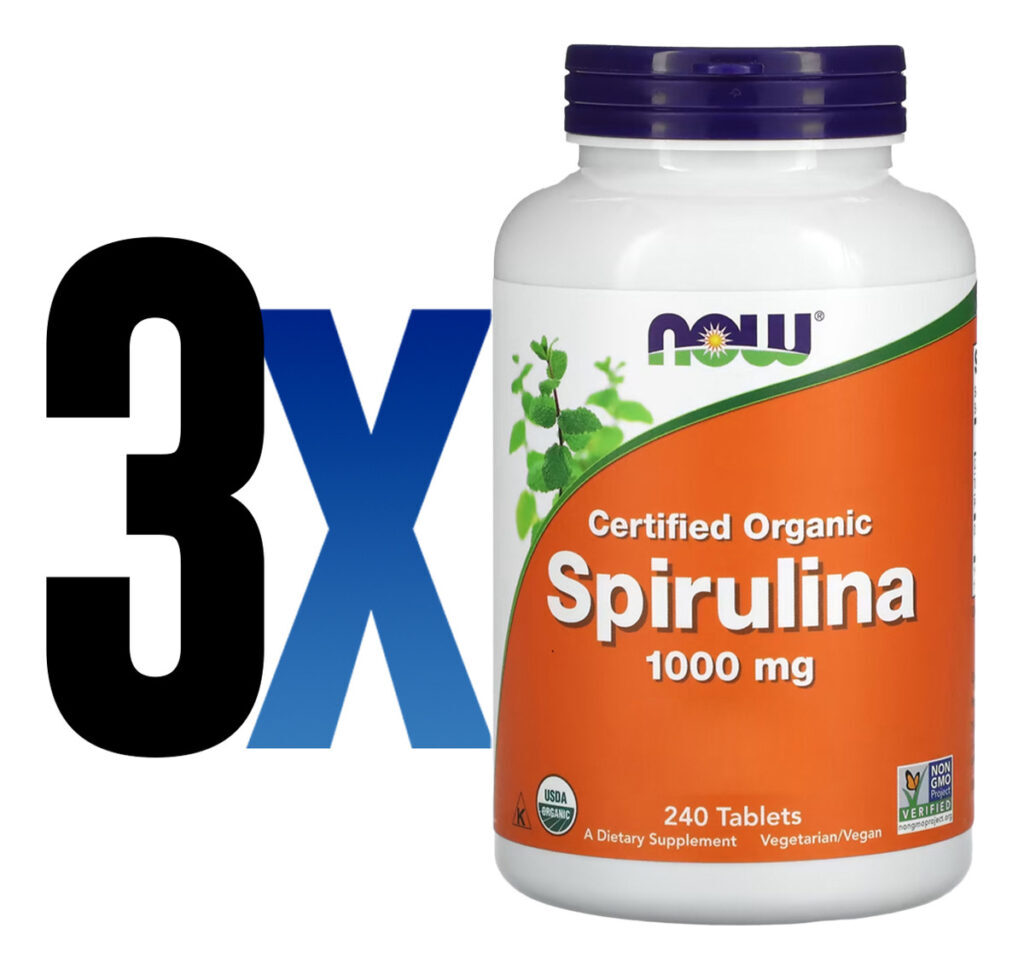 Spirulina 1000 Mg Now Foods 240 Tablets Importado 3un - Imagem 2