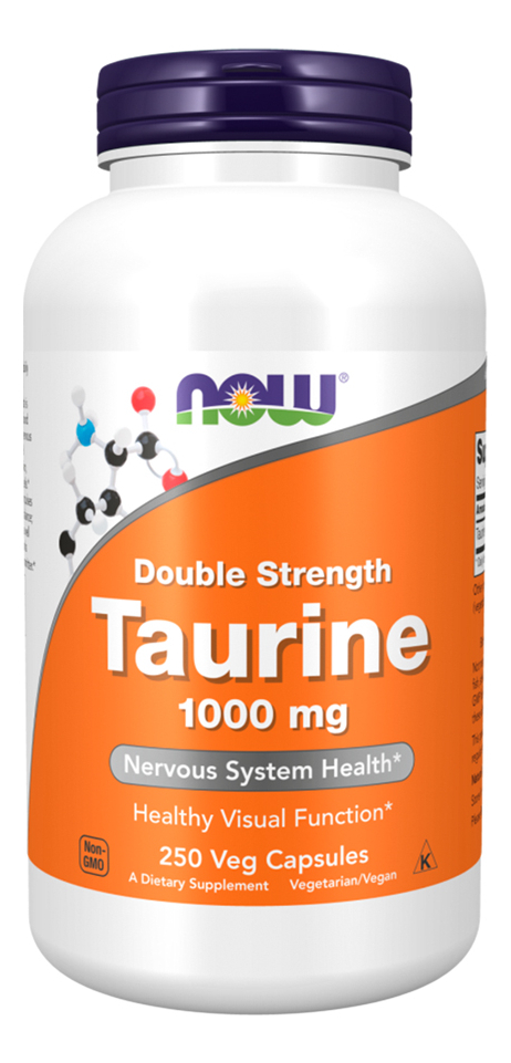 Taurina 1000mg Now Foods 250 Cápsulas Importado