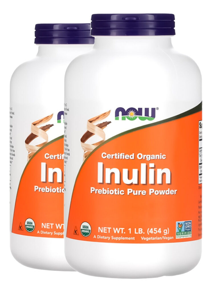 Inulina Orgânica Pó 454g Puro Importado 2un Now Foods
