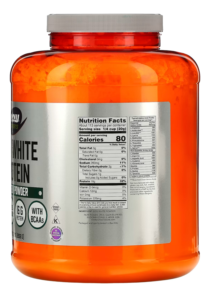 Whey Protein Egg Clara Ovo Now Foods 2268 Pó Importado - Imagem 3