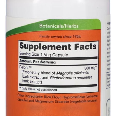 Relora Extracto 300mg Now Foods 60veg Cápsulas Importado 5un - Imagem 3