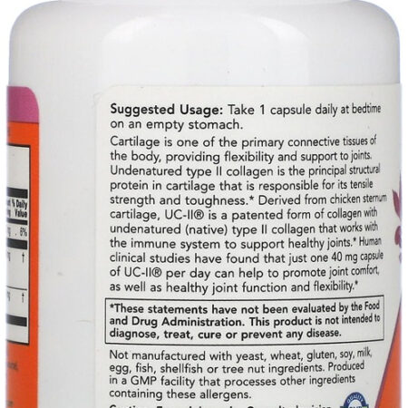 Colágeno Tipo 2 Uc-ii 40mg Now Foods 60 Veg Caps 4un - Imagem 5
