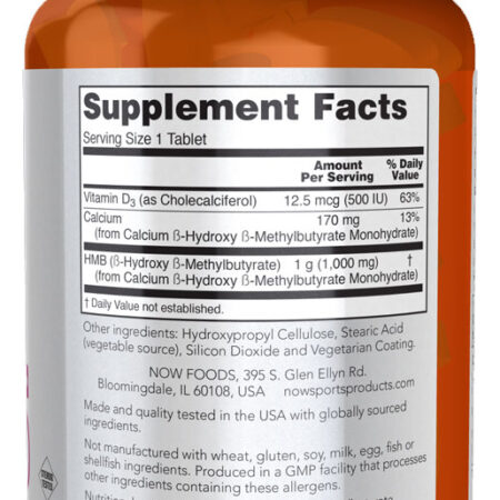 Hmb 1000mg Dupla Força Now Foods Sports 90tabs Importado 3un - Imagem 3