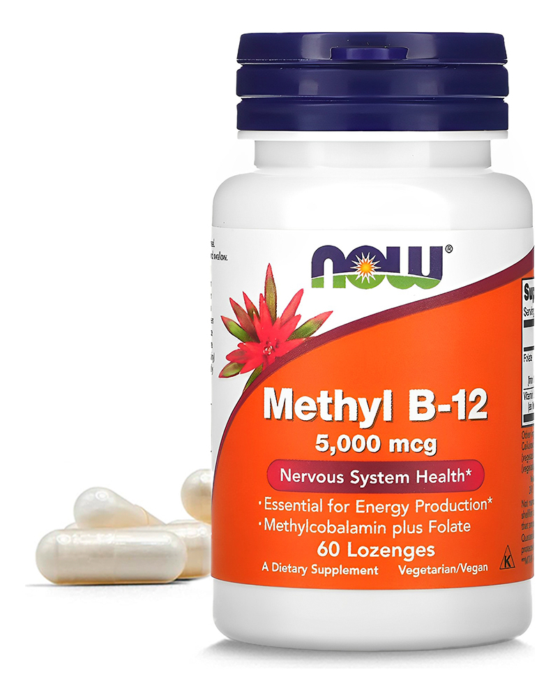 Now Foods Metil B-12 5.000mcg Methyl 60 Pastilhas
