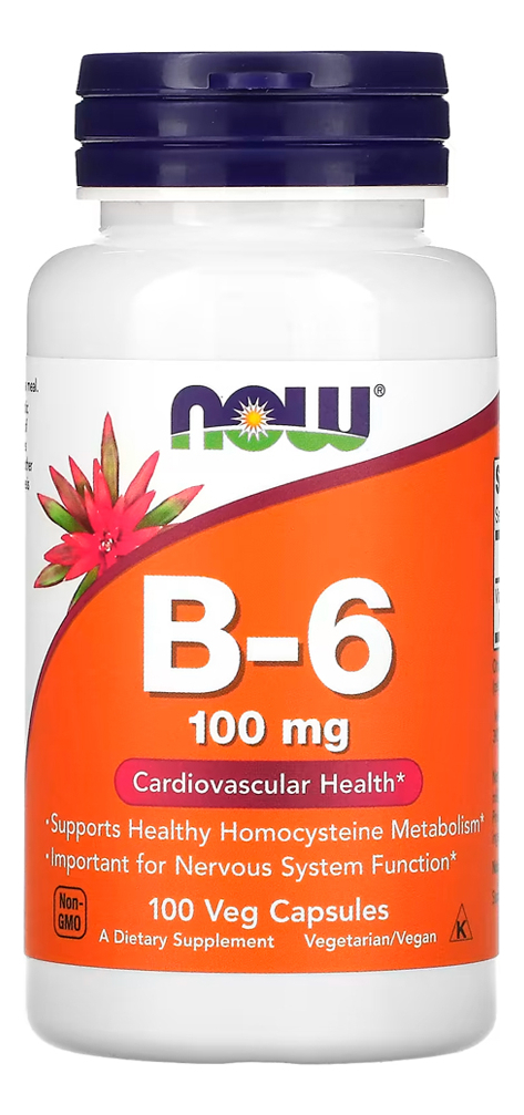 Vitamina B-6 100mg Now Foods 100 Cáps Sabor N/a