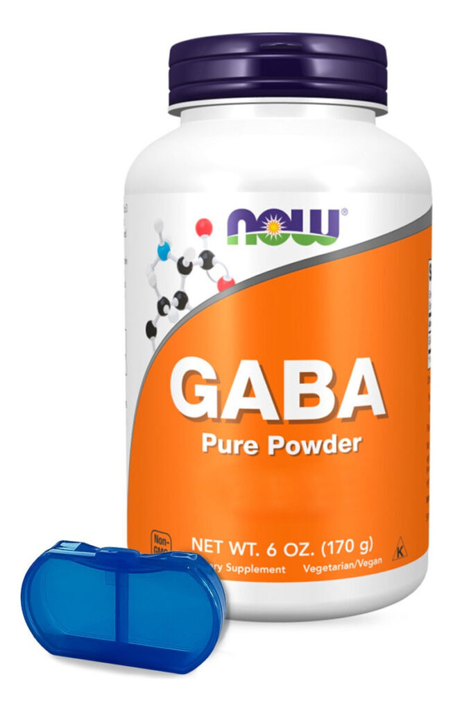 Gaba Pó Puro Now Foods 170g Produto + Porta Cápsulas