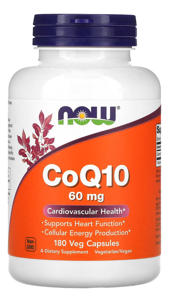 Coenzima Coq10 60mg Now Foods 180 Cápsulas Importado