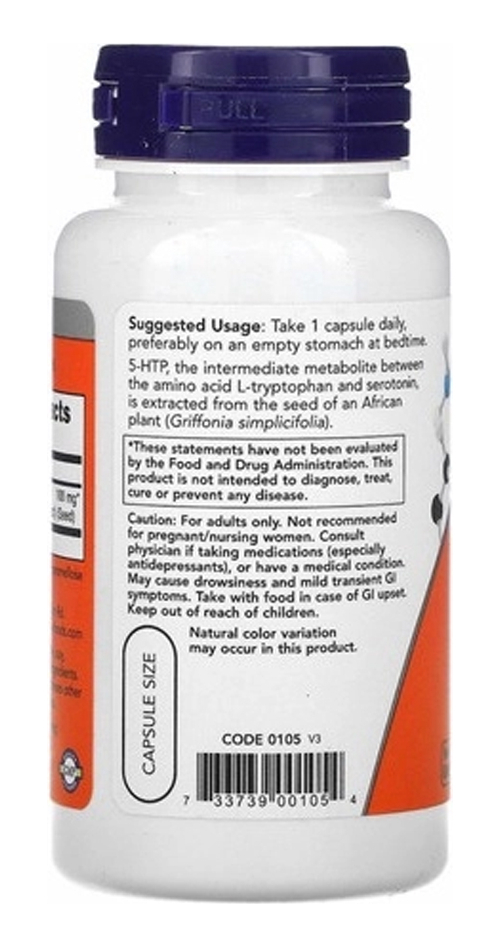 5 Htp 100mg Now Foods 60 Veg Caps 4un - Imagem 5