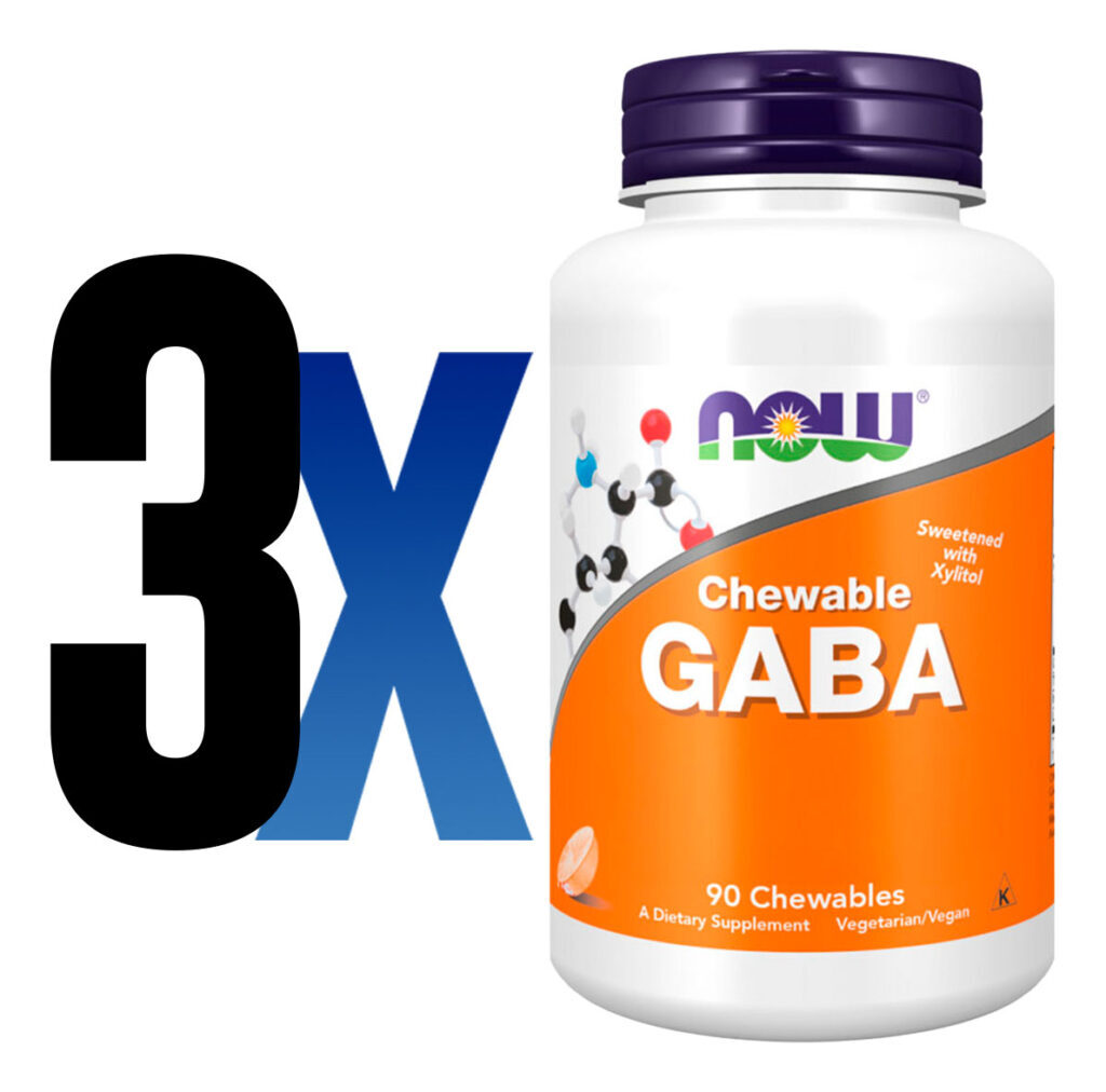 Gaba 250mg Now Foods 90 Chewables Mastigáveis Importado 3un - Imagem 2
