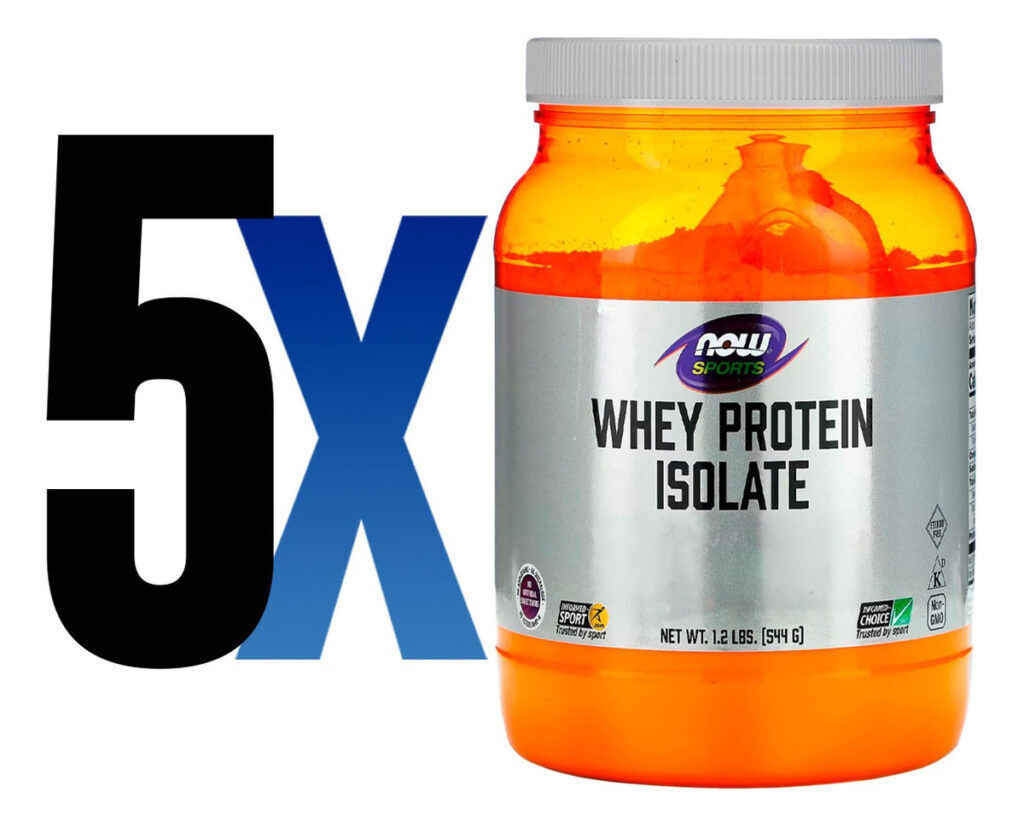 Whey Protein Isolado 544g Sem Sabor Importado 5un Now Foods - Imagem 2