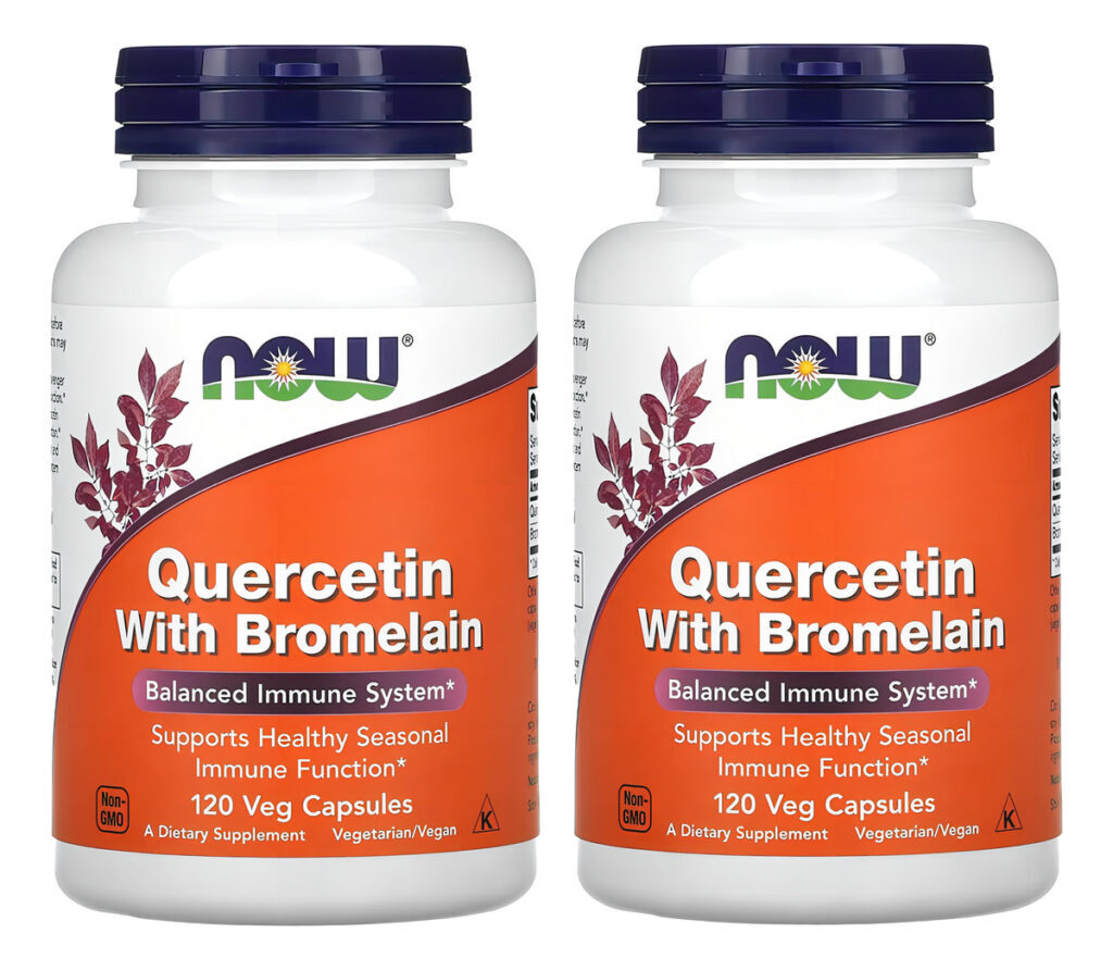 Quercetina 800mg Now Foods Bromelaína 120veg Cap 2un Sabor Sem Sabor