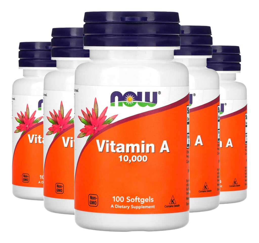 Vitamina A 10.000ui 100 Softgels Importado 5un Now Foods