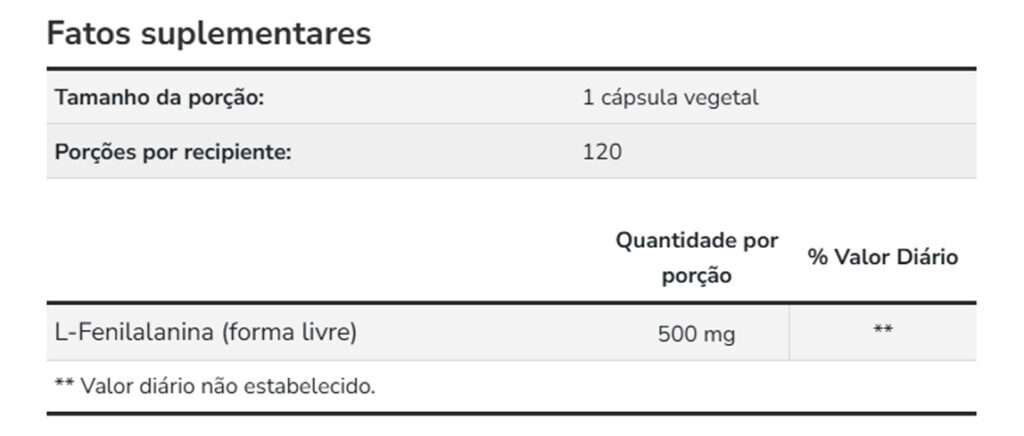 L-fenilalanina 500mg Now Foods 120 Cápsulas Importado - Imagem 4