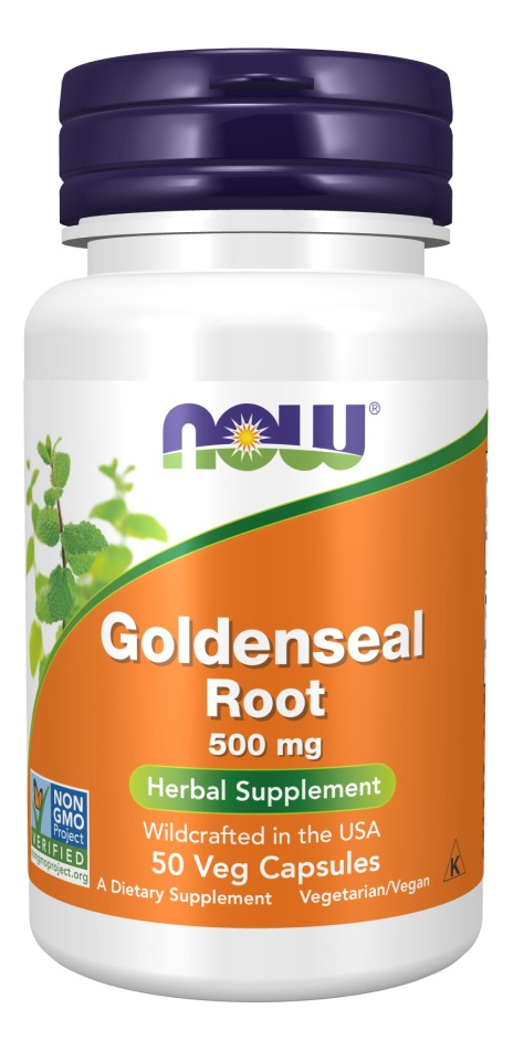 Now Foods Goldenseal Root 500 Mg Sup. Herbal 50 Vegetals Sabor Solar Sem Sabor