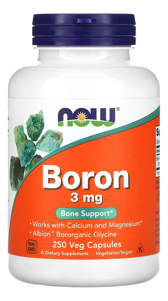 Boron 3mg Now Foods 250 Veg Caps Importado