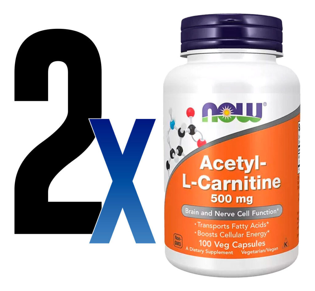 Acetil L-carnitina 500mg Now Foods 100 Vegcaps 2un - Imagem 2