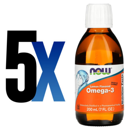 Ômega-3 Fish Oil 200ml Sabor Limão Importado 5un Now Foods - Imagem 2