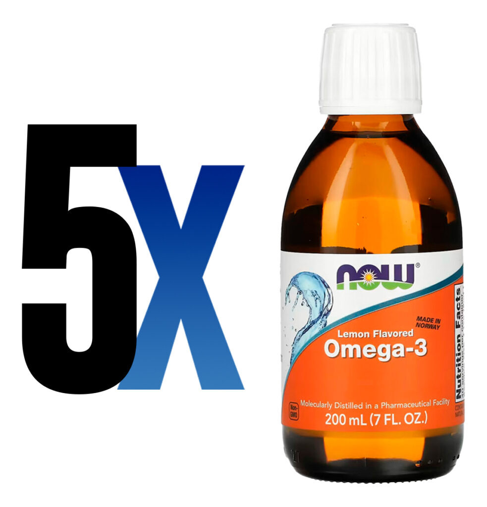 Ômega-3 Fish Oil 200ml Sabor Limão Importado 5un Now Foods - Imagem 2