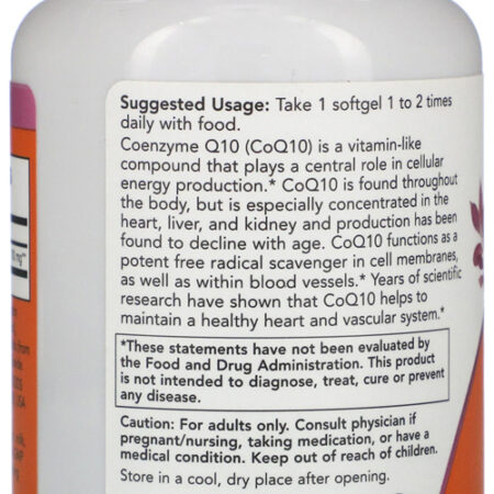 Now Foods Coenzima Coq10 100mg 150 Softgels Eua/usa - Imagem 2