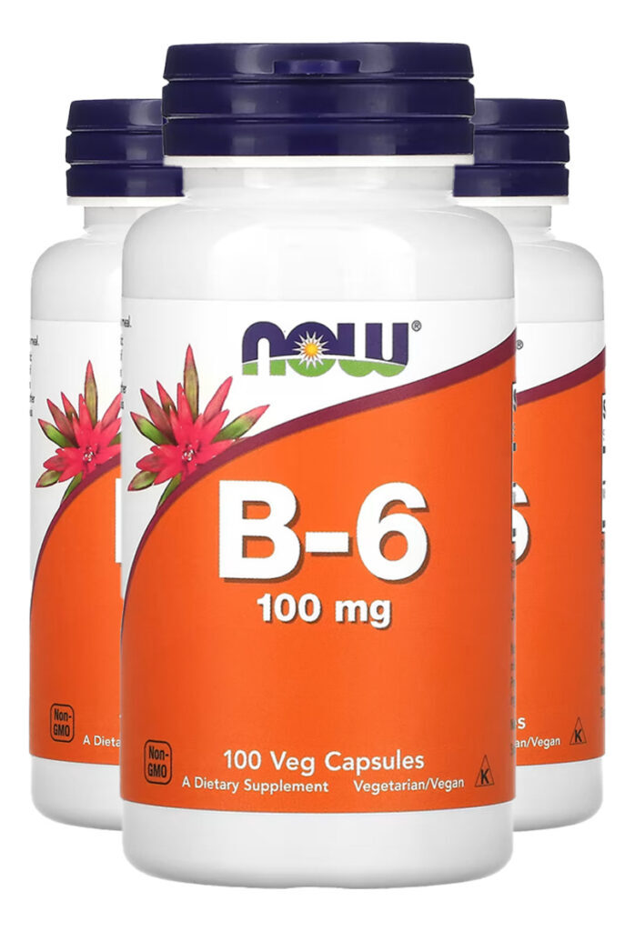Vitamina B-6 100mg 100 Cáps Importado 3un Now Foods