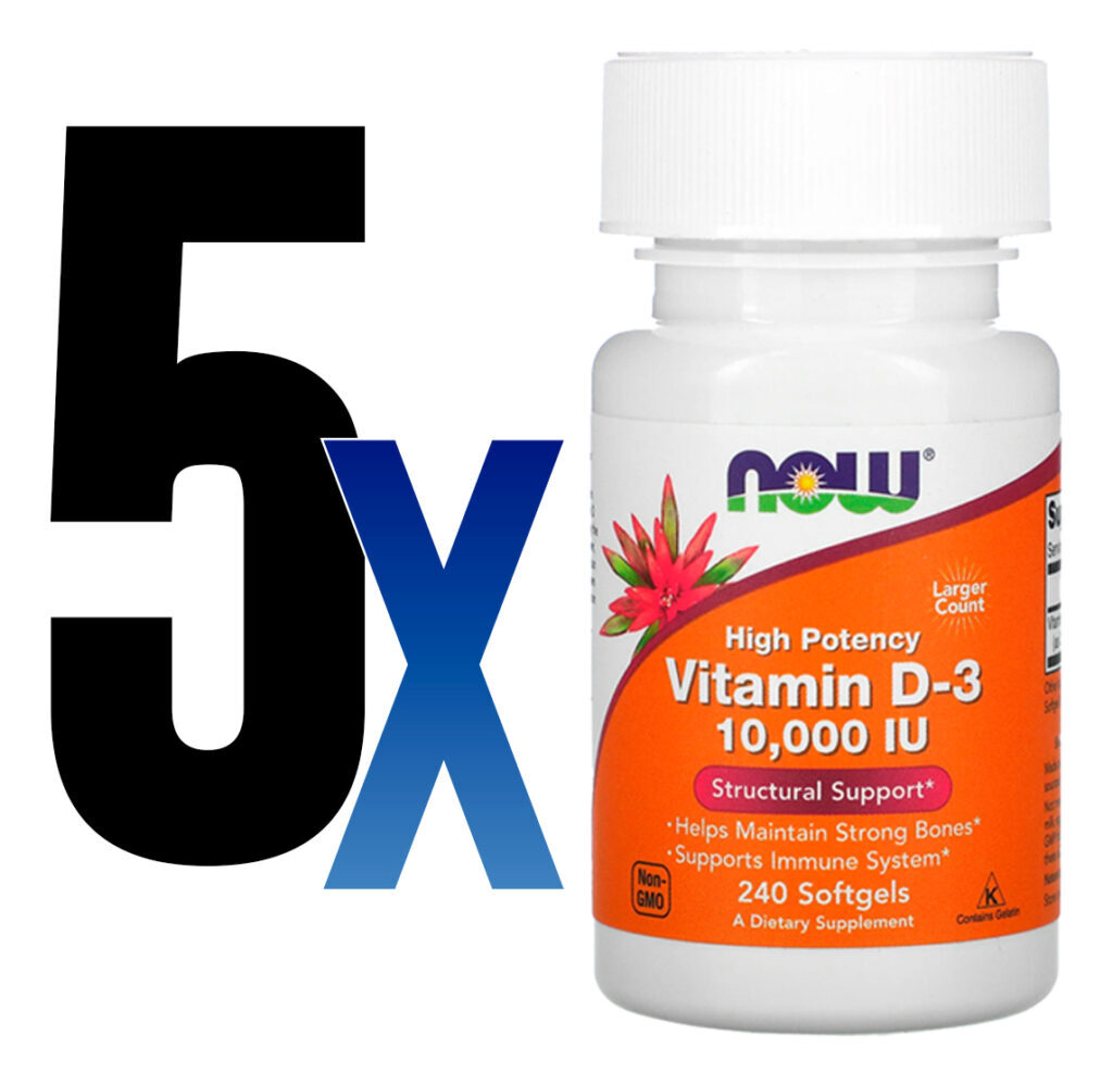 Now Foods Vitamina D3 250mcg Alta Potência 240 Softgels 5un - Imagem 2