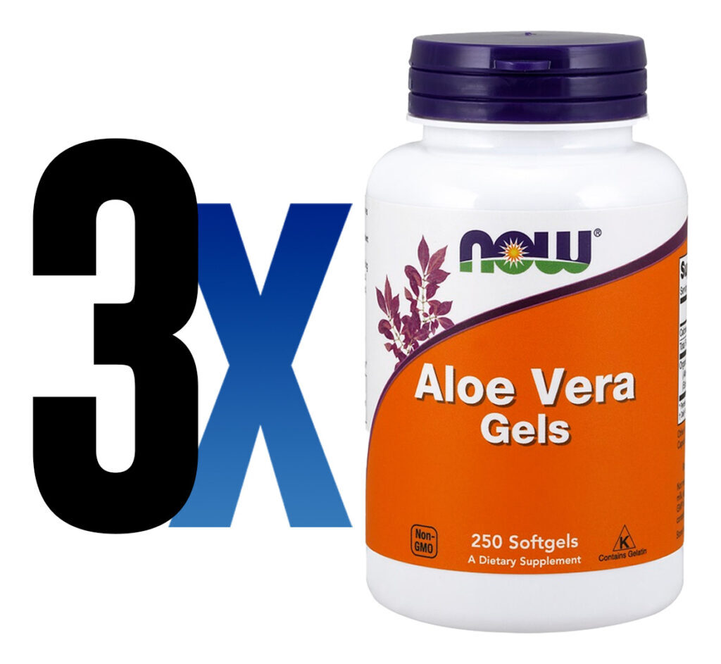 Aloe Vera 100mg Now Foods 250 Softgels Importado 3un - Imagem 2