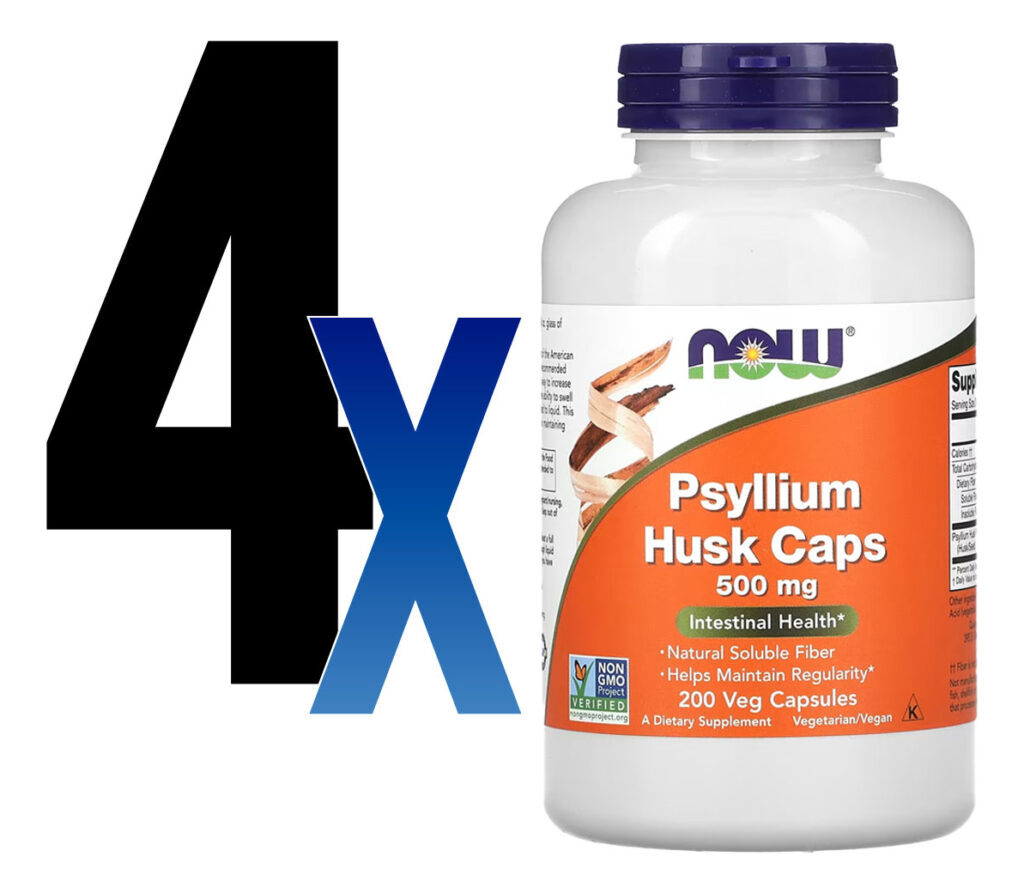 Fibra De Psyllium 500mg Now Foods Psyllium 200veg Caps 4un - Imagem 2