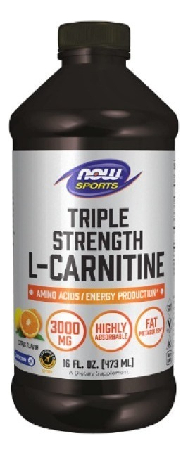 Now Foods L-carnitina 3000 Mg Sabor Cítrico De Força Tripla Sabor Cítrico