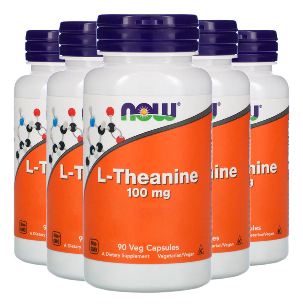 L-theanine Teanina 100mg Now Foods 90 Veg Cáps Importado 5un