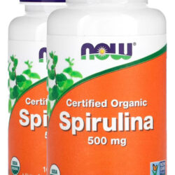 Spirulina Orgânica 500mg 100 Tablets Importado 2un Now Foods