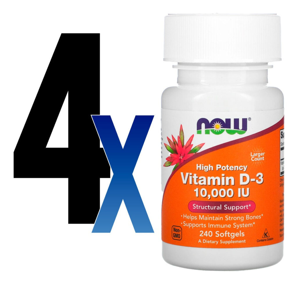 Now Foods Vitamina D3 250mcg Alta Potência 240 Softgels 4un - Imagem 2