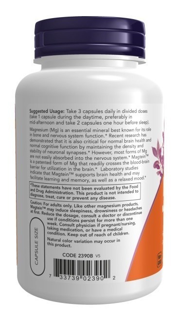 Magtein Magnesium Lthreonate Magnésio L-treonato 90caps Now - Imagem 9