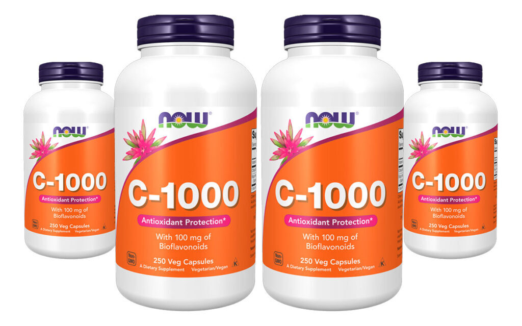 Vitamina C-1000mg Now Foods 100mg Bioflavonóides 250caps 4un
