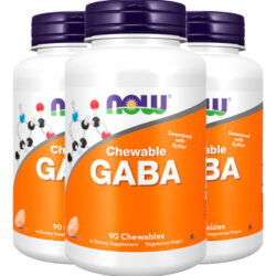 Gaba 250mg Now Foods 90 Chewables Mastigáveis Importado 3un