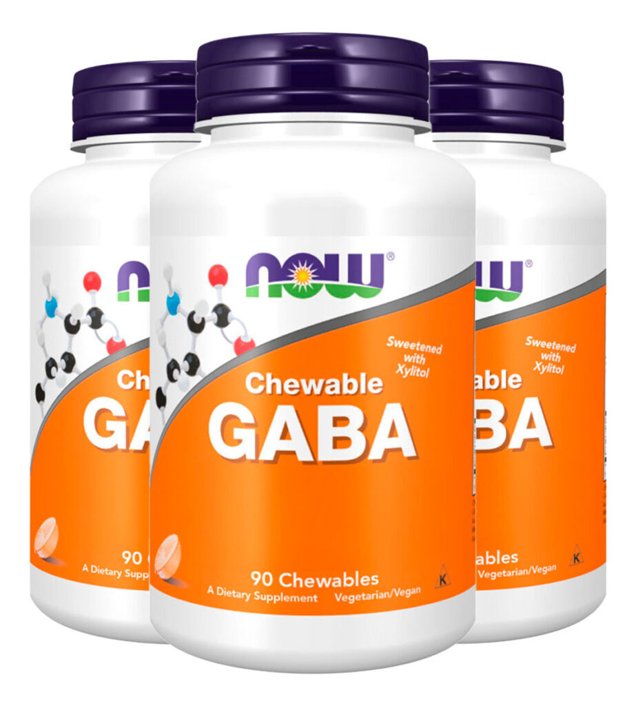 Gaba 250mg Now Foods 90 Chewables Mastigáveis Importado 3un