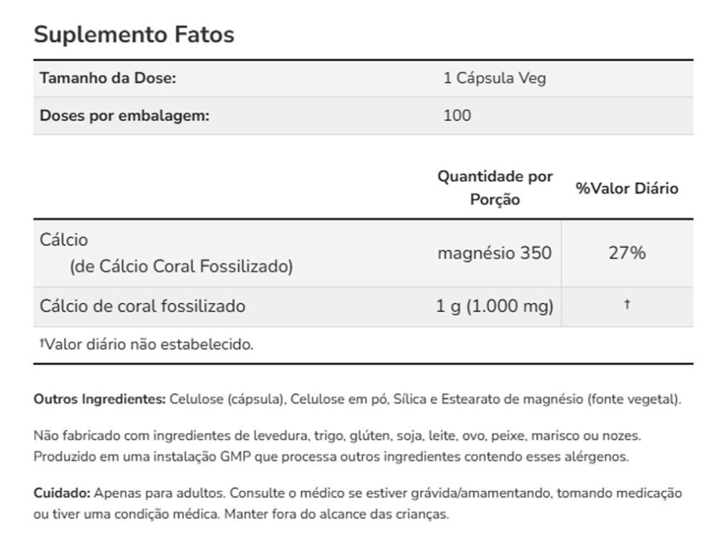 Coral Cálcio 1000mg 100 Cáps Importado 2un Now Foods - Imagem 5