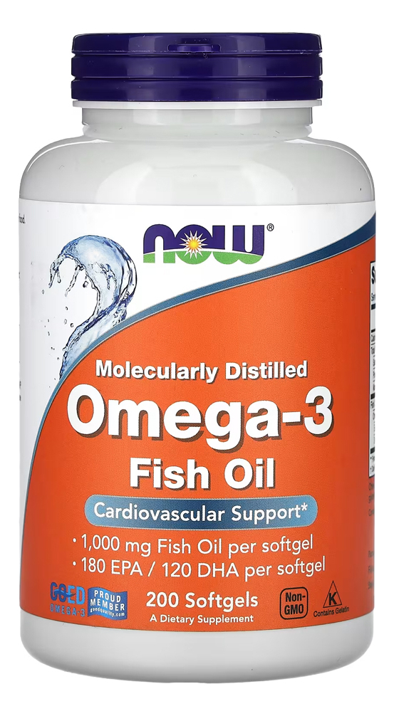 Ômega-3 Molecularmente Destilados Now Foods 200soft Eua/usa Sabor Sem Sabor