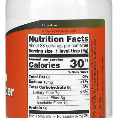 Pó Casca De Psyllium 340g Now Foods Fonte De Fibra - Imagem 2