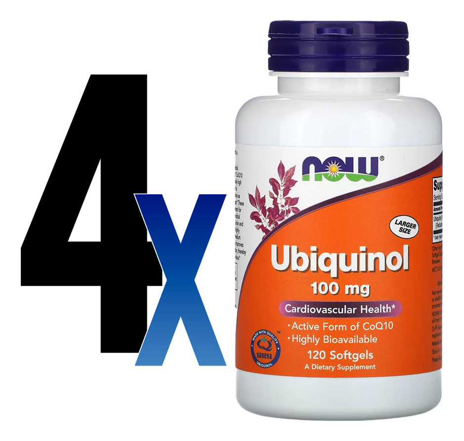 Ubiquinol 100mg Now Foods Forma Coq10 Ativa 120 Softgels 4un - Imagem 2