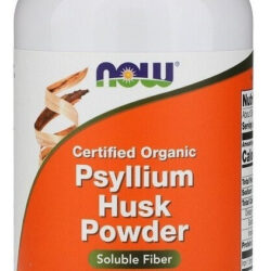 Now Foods, Cascas De Psyllium 100% Orgânicas, Sabor Em Pó Sem Sabor
