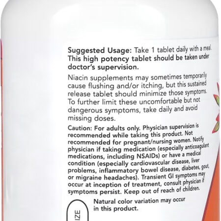 Niacina 500mg Now Foods Niacin Vitamina B-3 250 Tablets 4un - Imagem 5