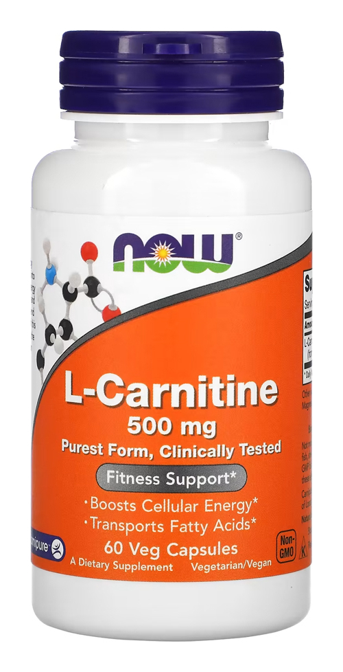 L Carnitina Now Foods 500mg 60veg Capsulas 4un Sabor Sem Sabor - Imagem 2